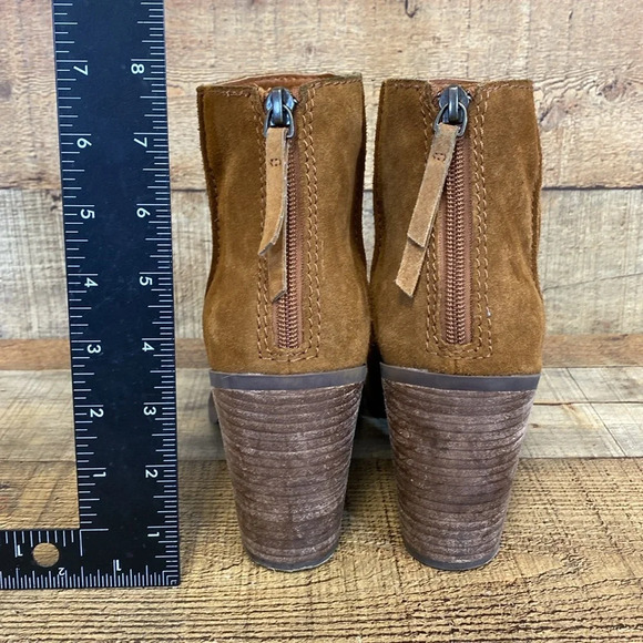 BP Boots Womens 8.5 Tan Genuine Leather Suede‎ Ankle Booties Nordstrom - Picture 6 of 14